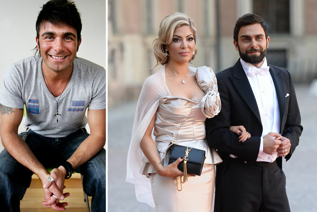 Marwan Hitti 2005 och med frun Marcella på prins Carl Philips och prinsessan Sofias bröllop 2015.