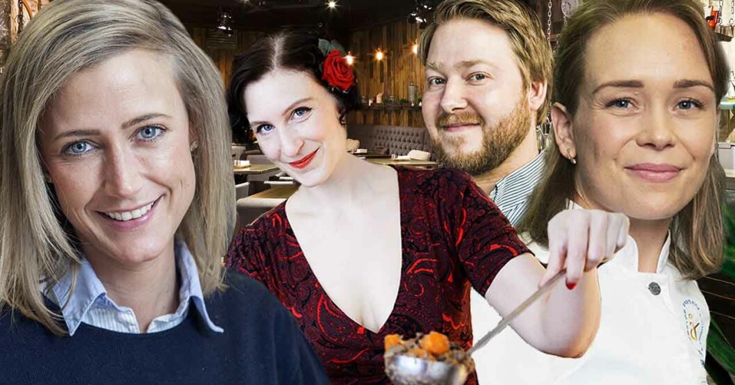 Catarina König, Sigrid Bárány, Erik Hammar och Louise Johansson från Sveriges mästerkock