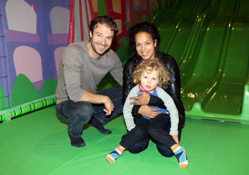 Elaine med maken Gustav och sonen Matheo. Elaine med maken xx och sonen Matheo.