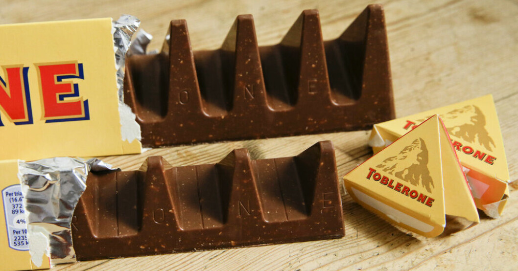 Matterhorn kommer att försvinna från Toblerones förpackningar. Arkivbild. Chokladklassikern blir utan sin alptopp