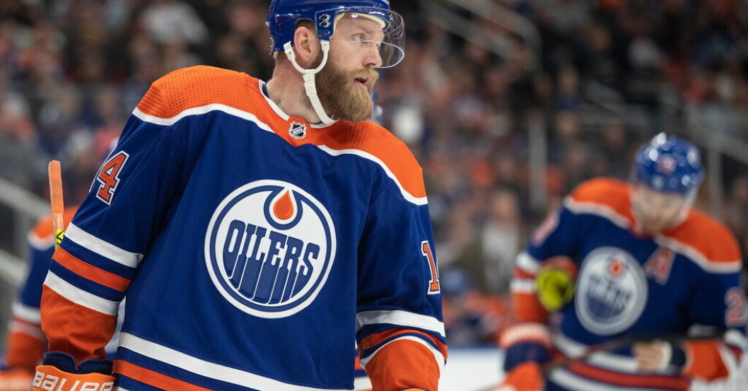 Mattias Ekholm under sin debutmatch för Edmonton. Lyckad debut för Ekholm: "Kändes riktigt bra"