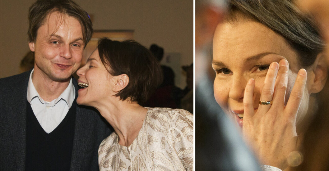 <strong>Under Melodifestivalen 2013 visade Anna Järvinen upp sin förlovningsring.</strong> Mattias Palme och Anna Järvinen.