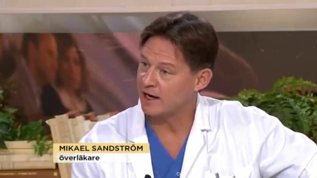 Mikael Sandström in action. Foto: TV4 Mikael Sandström in action. Foto: TV4