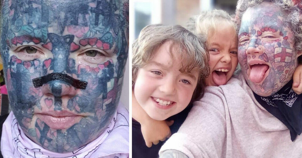 Mamman Melissa, 46, får inte komma till barnens skola – på grund av sina tatueringar.