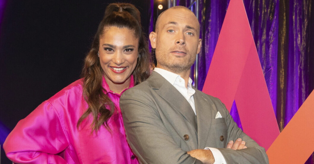 Programledarna för Melodifestivalen 2023.