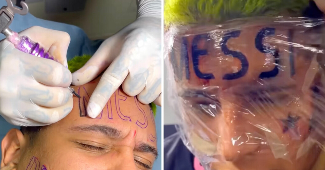 Colombianske influencern Mike Jambs ångrar sin Messi-tatuering.