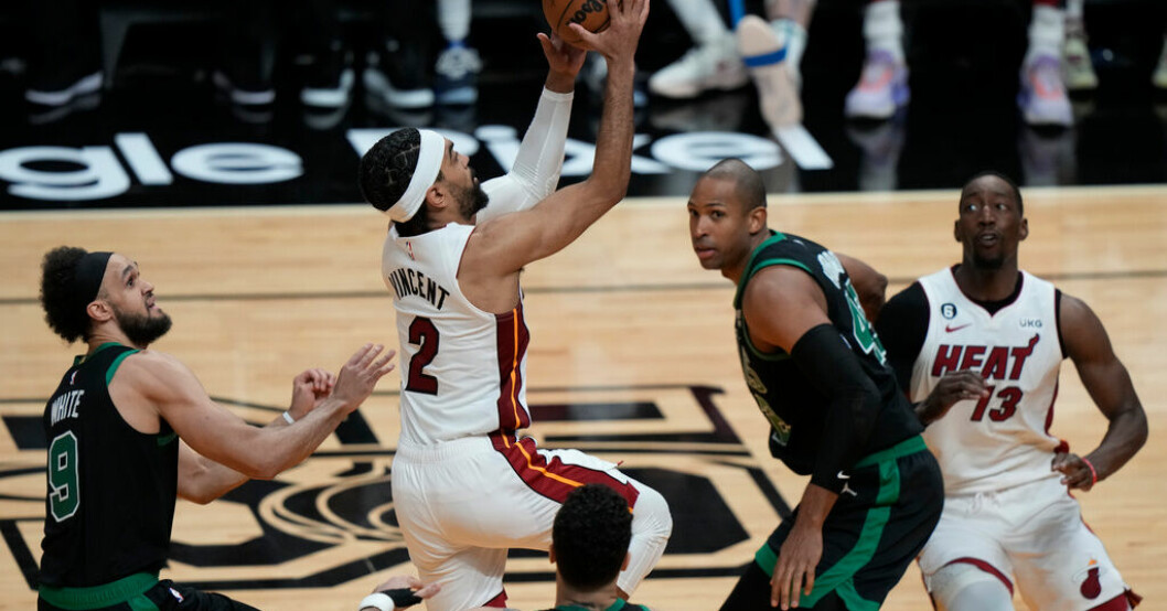 Miamis Gabe Vincent blev matchens bäste poänggörare. Miami kopplar greppet om NBA-semifinalserie