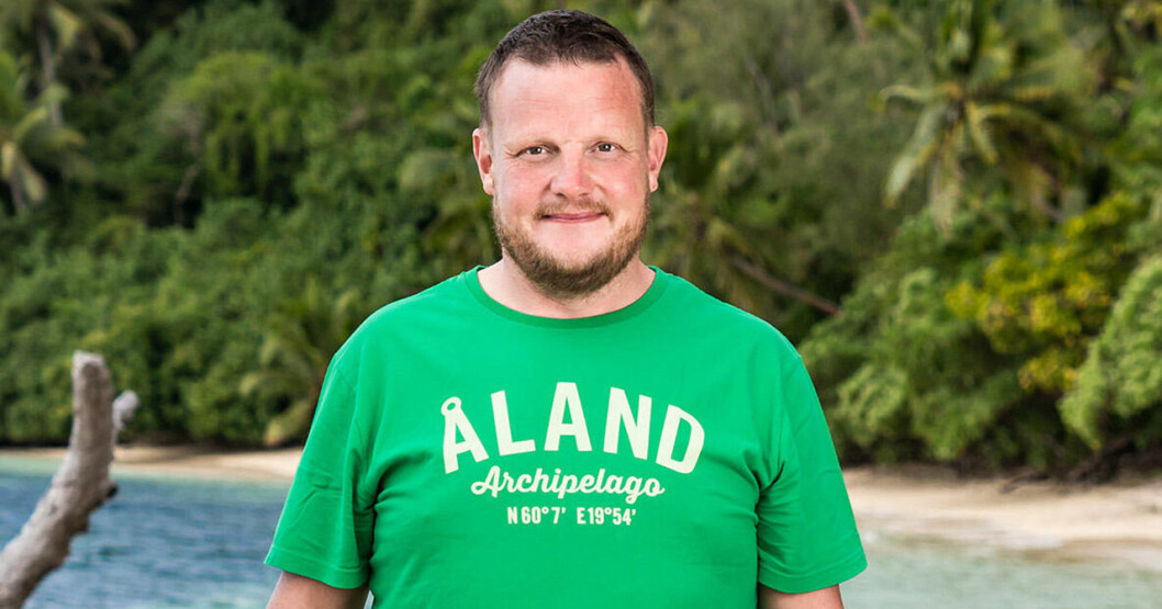 Michael Björklund. <strong>Foto: TV4.</strong> Michael Björklund i en grön t-shirt i Robinson 2020.