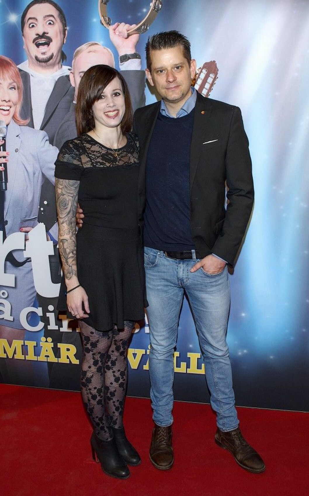 STOCKHOLM SWEDEN 15-10-15 Premiären av humorföreställningen Partaj på Cirkus i Stockholm Bilden Michaela Kälvesskog och Marcus Birro Foto ©Eero Hannukainen EEROBILD AB All Over Press *** Local Caption *** 04928448