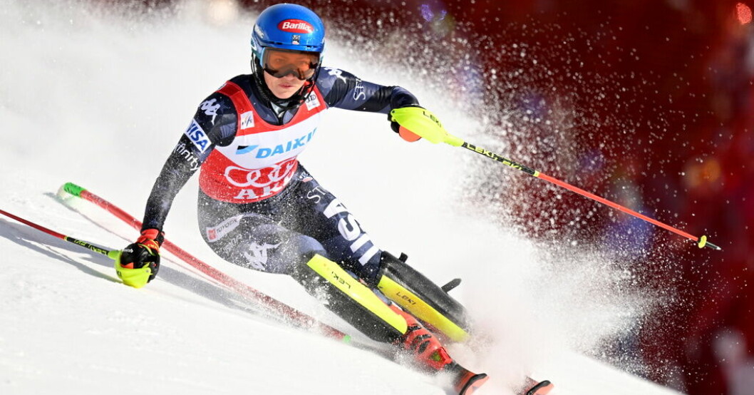 Mikaela Shiffrin under den historiska slalomtävlingen i Åre. Shiffrins 87 segrar – cirkeln slöts i Åre