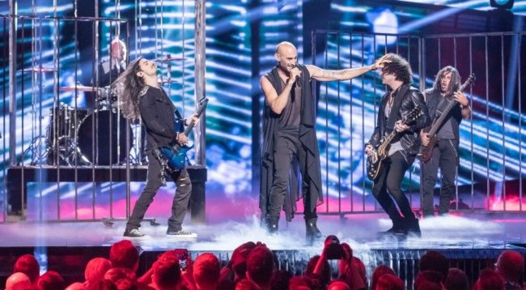 Minus One framför “Alter Ego” på Eurovision Song Contest i Stockholm. Minus One framför Alter Ego på Eurovison Song Contest.