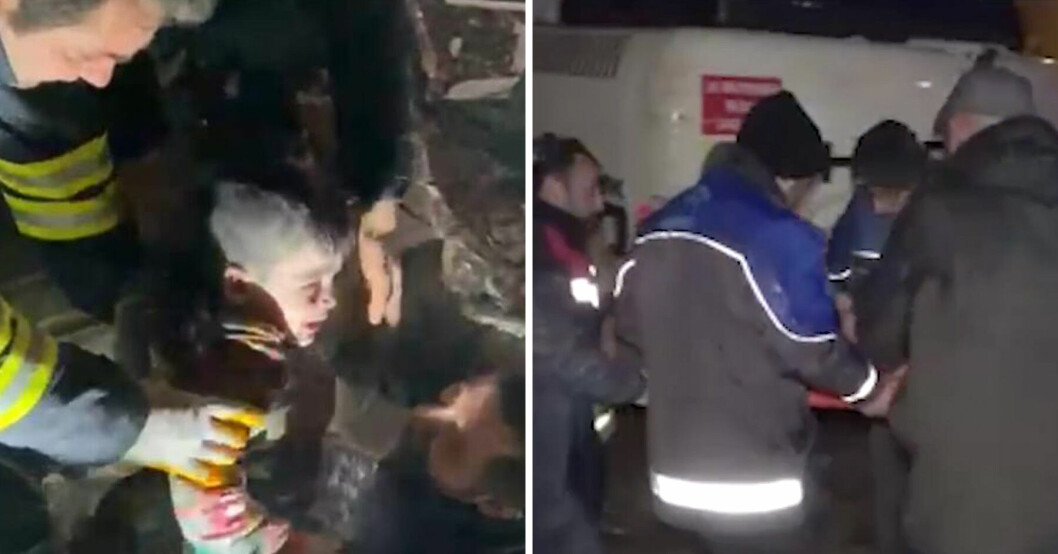 Miran Teken, 3, satt fast efter jordbävningen i Turkiet i 22 timmar.