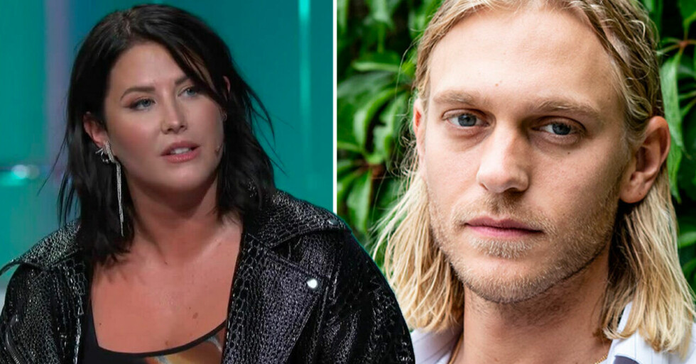 Molly Sandén med pojkvännen David Larson