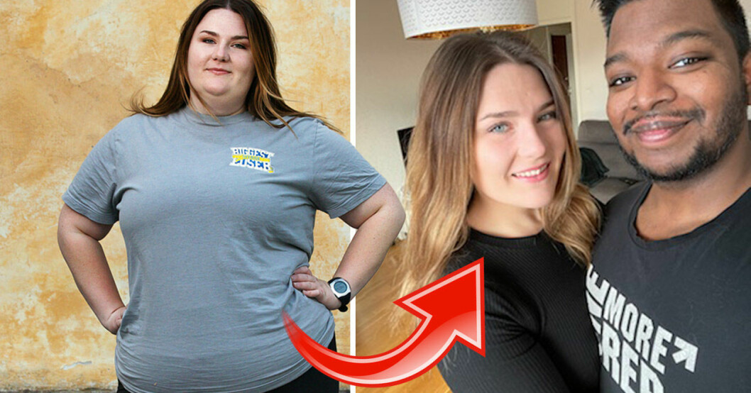Mona Eriksson i Biggest loser och pojkvännen Pontus.
