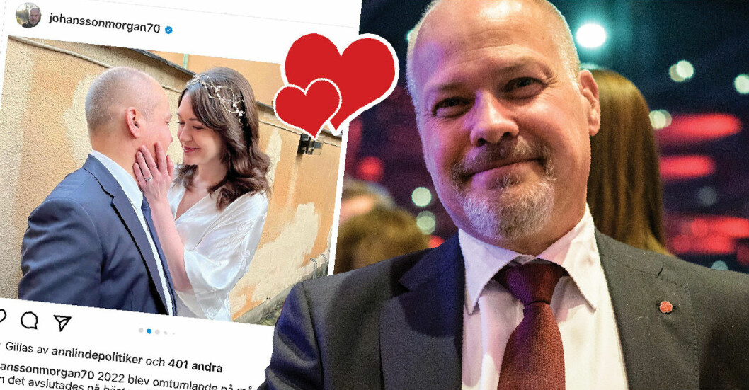 Morgan Johansson har gift sig – med Säpo-kvinnan: ”Lyckligaste”