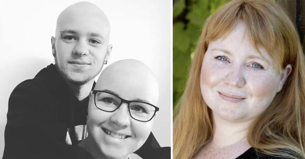 Nadja Kaagh med sin son Sebastian och Nadja själv till höger.