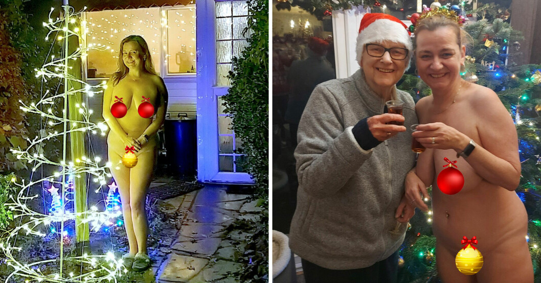 Simon och Helen firar jul helt nakna – framför påklädda släkten
