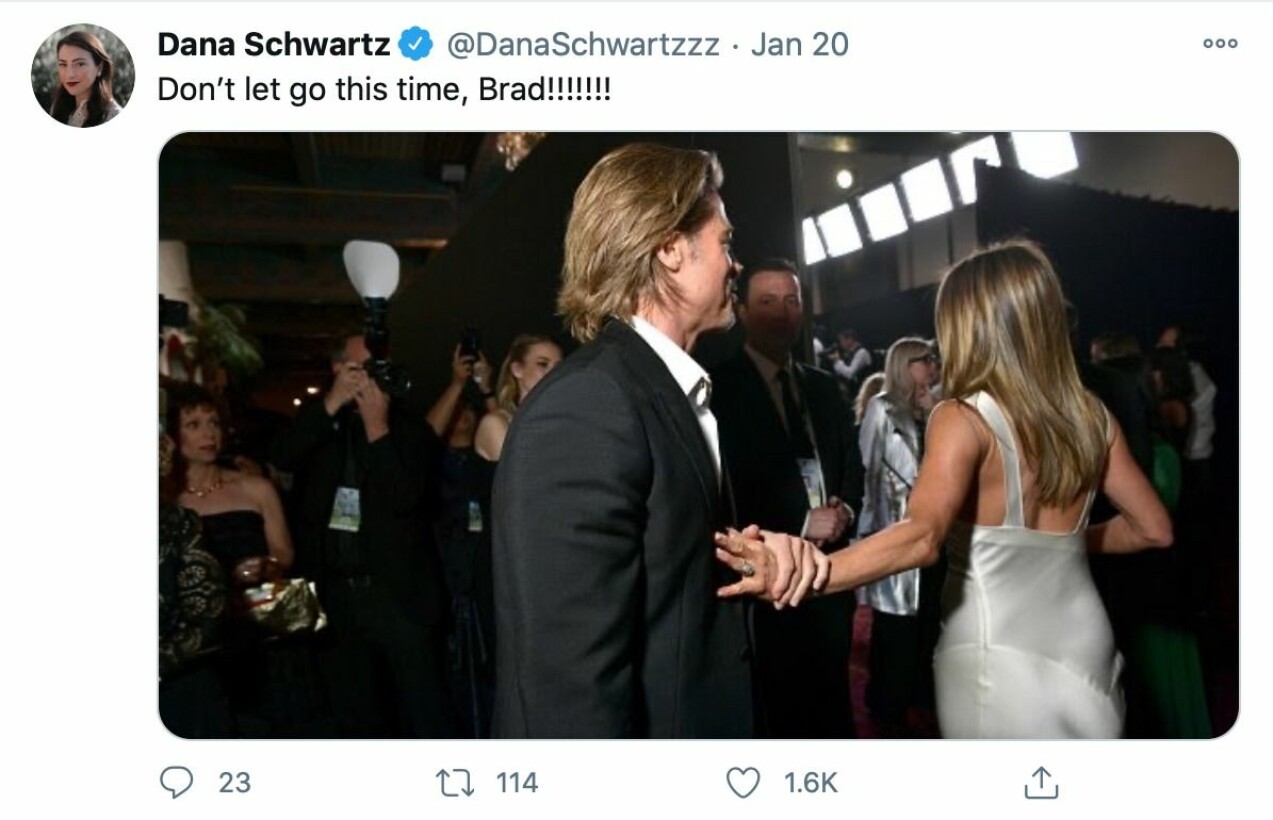 När Brad och Jennifer fångades på bild på SAG-awards.