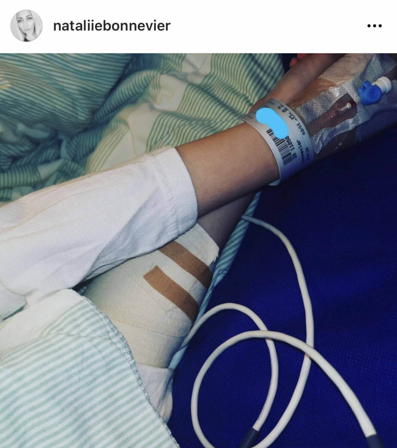 Nataliies Instagrampost efter dotterns operation.