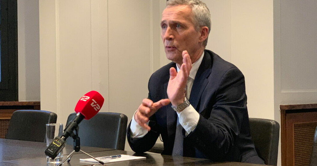Natos generalsekreterare Jens Stoltenberg på en nordisk pressträff under säkerhetskonferensen i München. Stoltenberg: Nato reagerar om Sverige hotas