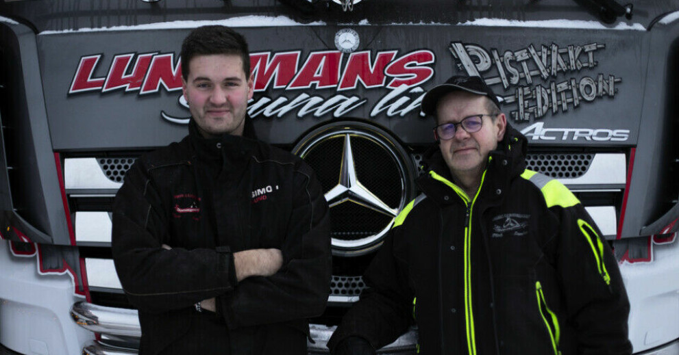 Simon och Erik Lundman är huvudpersoner i Svenska truckers. Pressbild. SIMON LUNDMAN, ERIK LUNDMAN