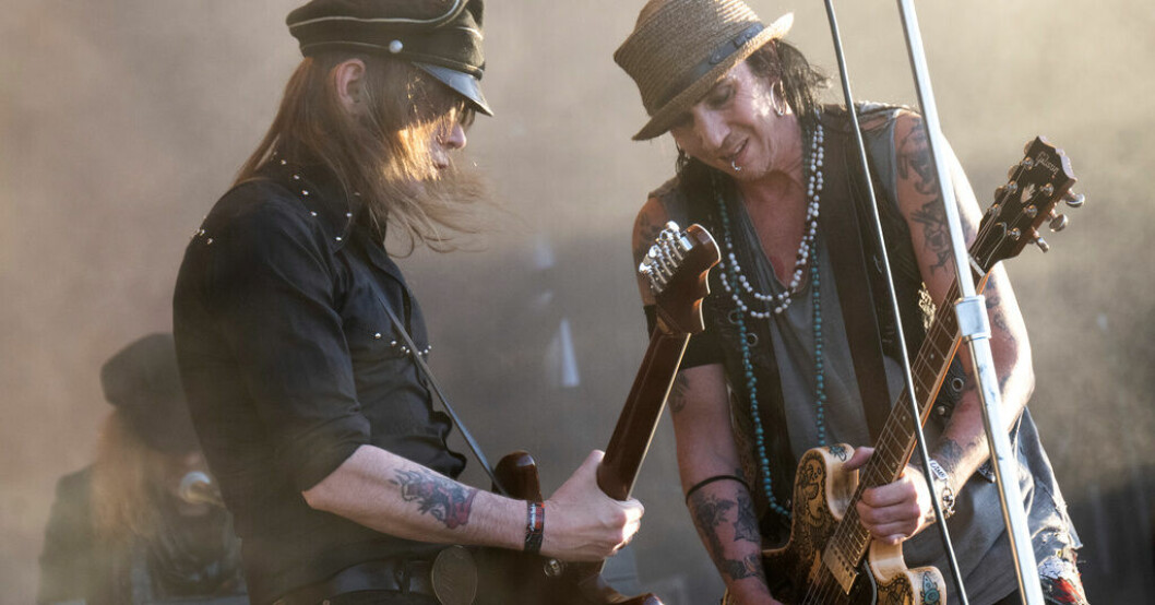 Nicke Andersson och Dregen från The Hellacopters som spelade på Sweden Rock Festival i fjol. Hellacopters avslutar sommaren