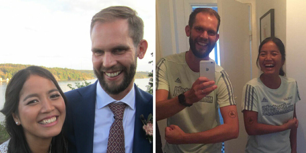 Niclas Gråberg och Miha Alvesson Due Billing. <strong>Foto: Privat</strong> Niclas Gråberg och Miha Alvesson Due Billing var med i Gift vid första ögonkastet. Och sprang midnattsloppet.