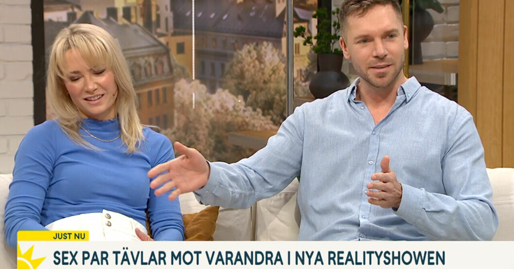 Niclas Lij och Ellen Bergström i Nyhetsmorgon. Niclas Lij och Ellen Bergström i Nyhetsmorgon