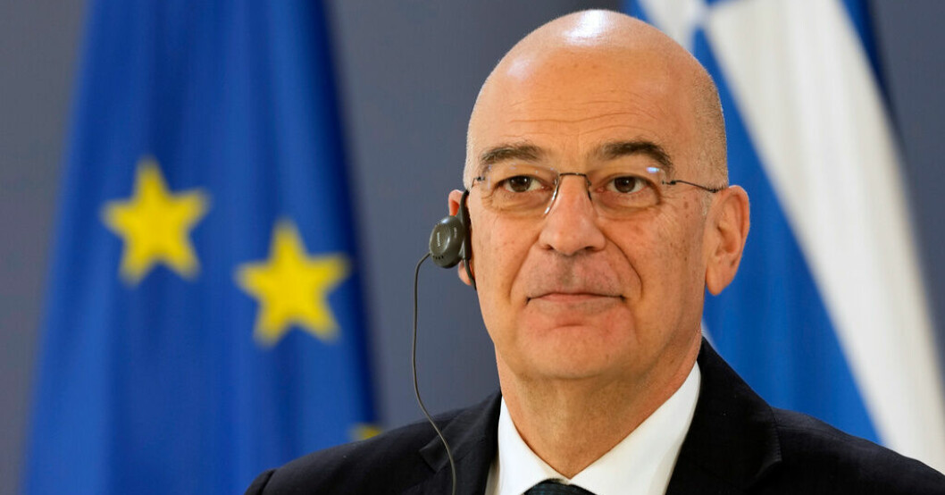 Nikos Dendias. Arkivbild. Grekisk minister besöker skalvområde