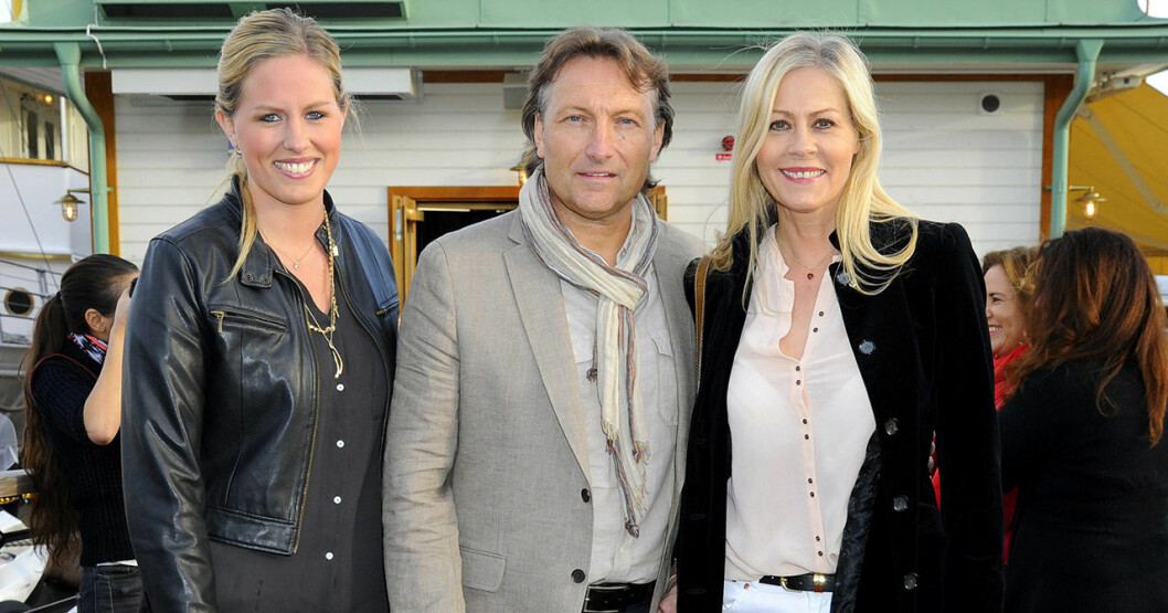 Nina Gunke med dotter Moa och Samuel Holgersson 2014.