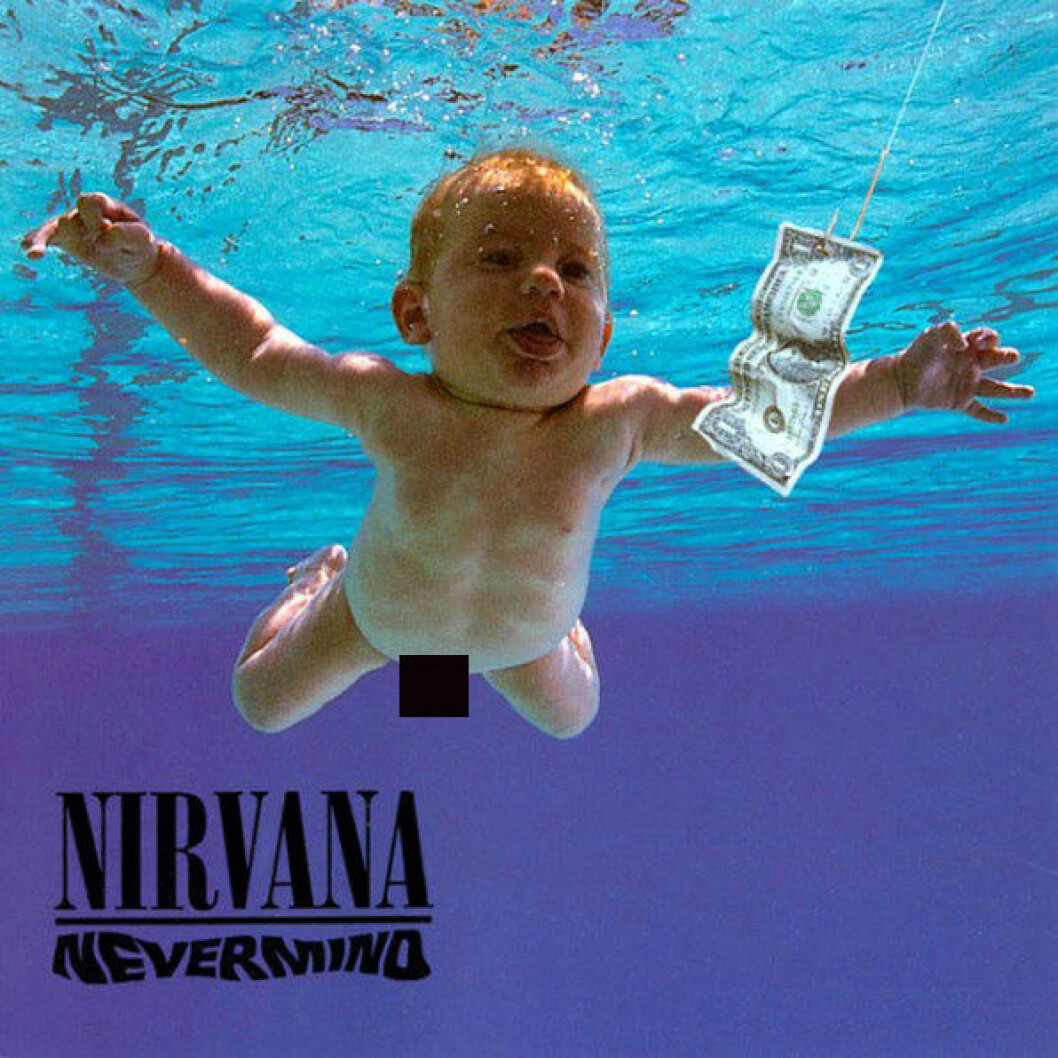 Nirvanas ikoniska skivomslag ”Nevermind”. Spencer Elden var 4 månader gammal på bilden. I dag är både albumet och pojken 30 år gamla.