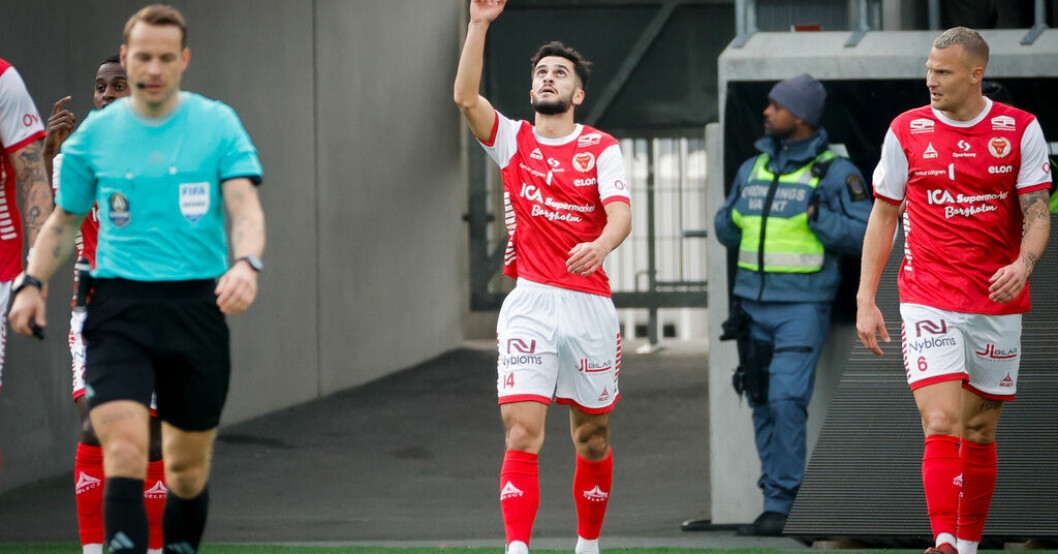 Noah Shamoun efter sitt mål som gav Kalmar FF en drömstart i segern mot Häcken. Kalmar skrällde mot Häcken: "Riktigt skönt"