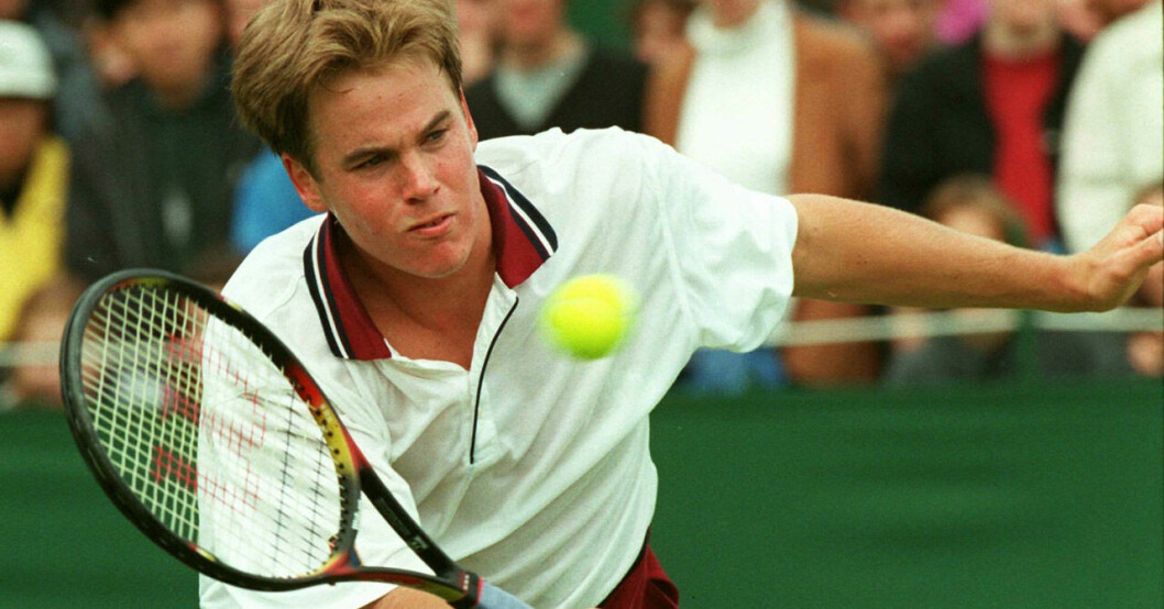 Magnus Norman på tennisbanan 1997.