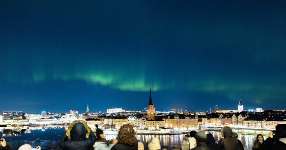 Norrskenet syntes över hela Sverige under natten mot tisdag.