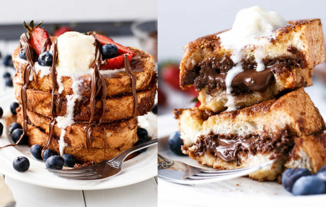 Källa: <a href="http://cafedelites.com/2014/11/16/nutella-stuffed-churro-french-toast/" target="_blank">cafedelites.com</a> nutella_mat_recept_14
