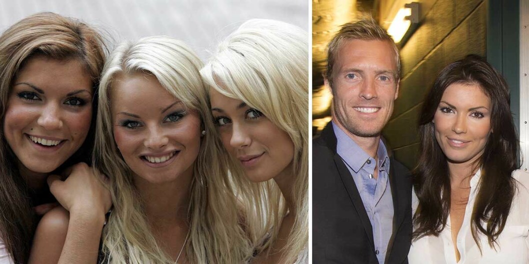 Oksana Wilhelmsson med Sunblock-kollegorna Pernilla Lundberg och Rebecca Stella 2006 och med maken Chippen Wilhelmsson vid ett senare tillfälle.