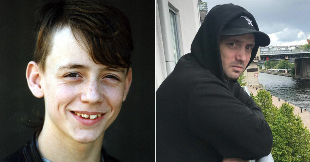 Oliver 1993 och hur han såg ut 2020. Oliver Loftéen som Åke i Berts dagbok.