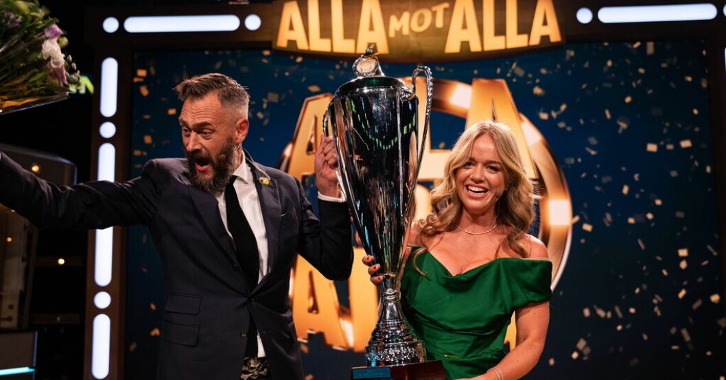 Olof Lundh och Ebba Kleberg von Sydow. Pressbild. Mästarna tillbaka i "Alla mot alla"