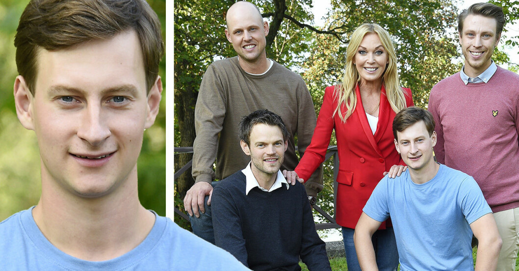 Oscar Fjärrstrand är en av bönderna i Bonde söker fru 2019 där Linda Lindorff är programledare.