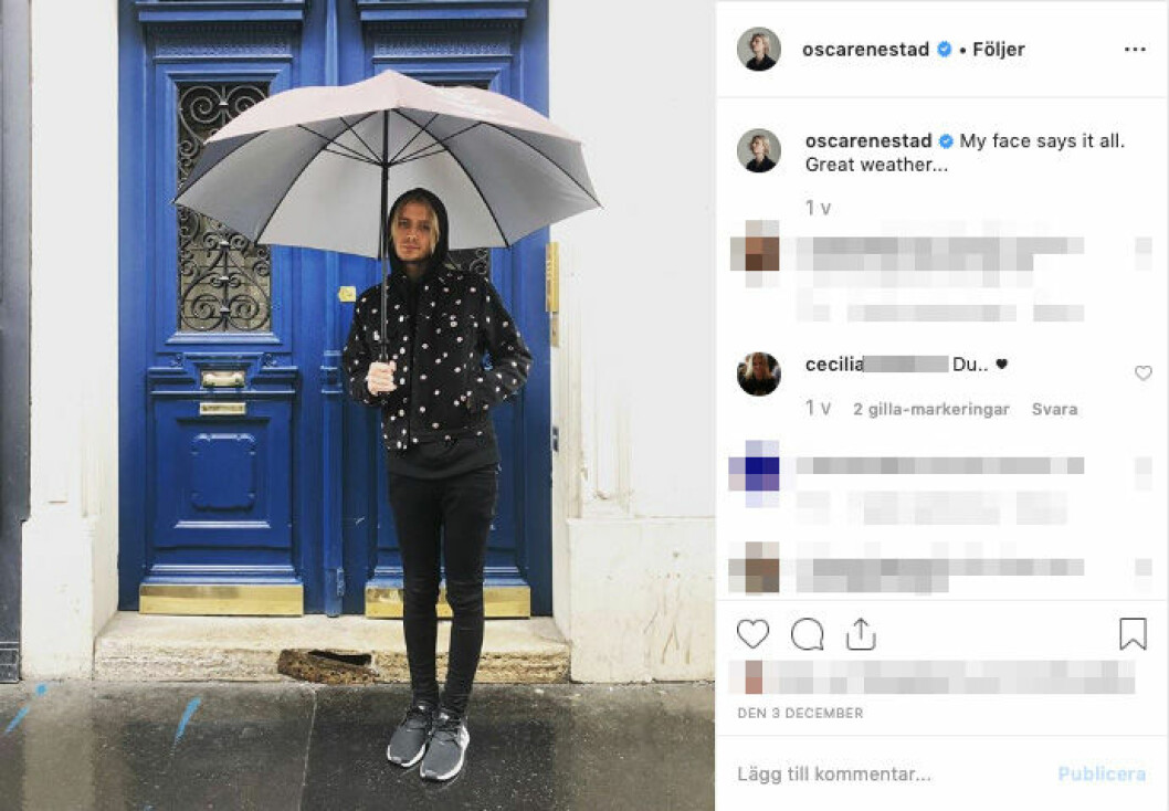 Cecilia brukar kommentera kärleksfullt till Oscars bilder på Instagram. Här bara för några dagar sen. Cecilia Dahlboms kärleksord till Oscar Enetad