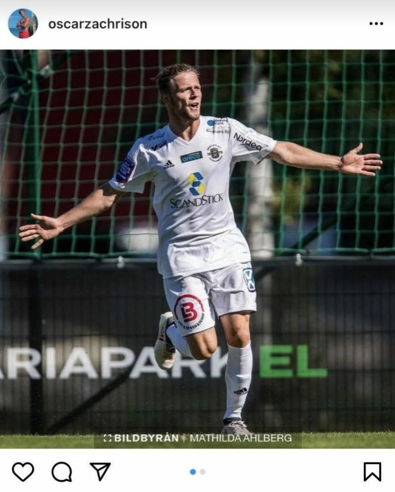 Oscar Zachrison på fotbollsplanen. Oscar Zachrison spelar fotboll