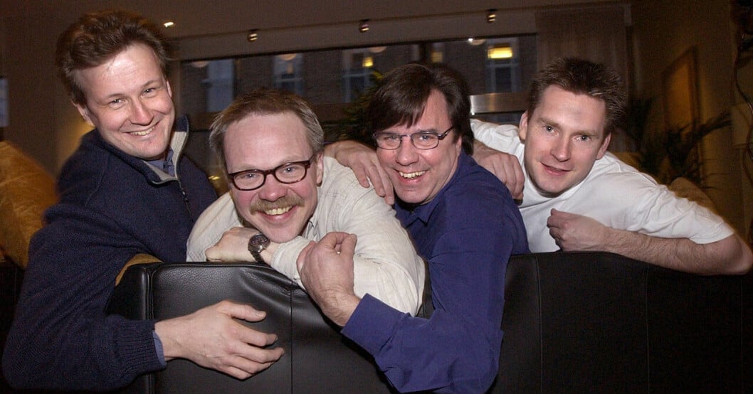 Östen med resten-gänget med Gunnar Morén, Östen Eriksson, Jens Kristensen och Staffan Lindfors uppträdde i Melodifestivalen 2002.