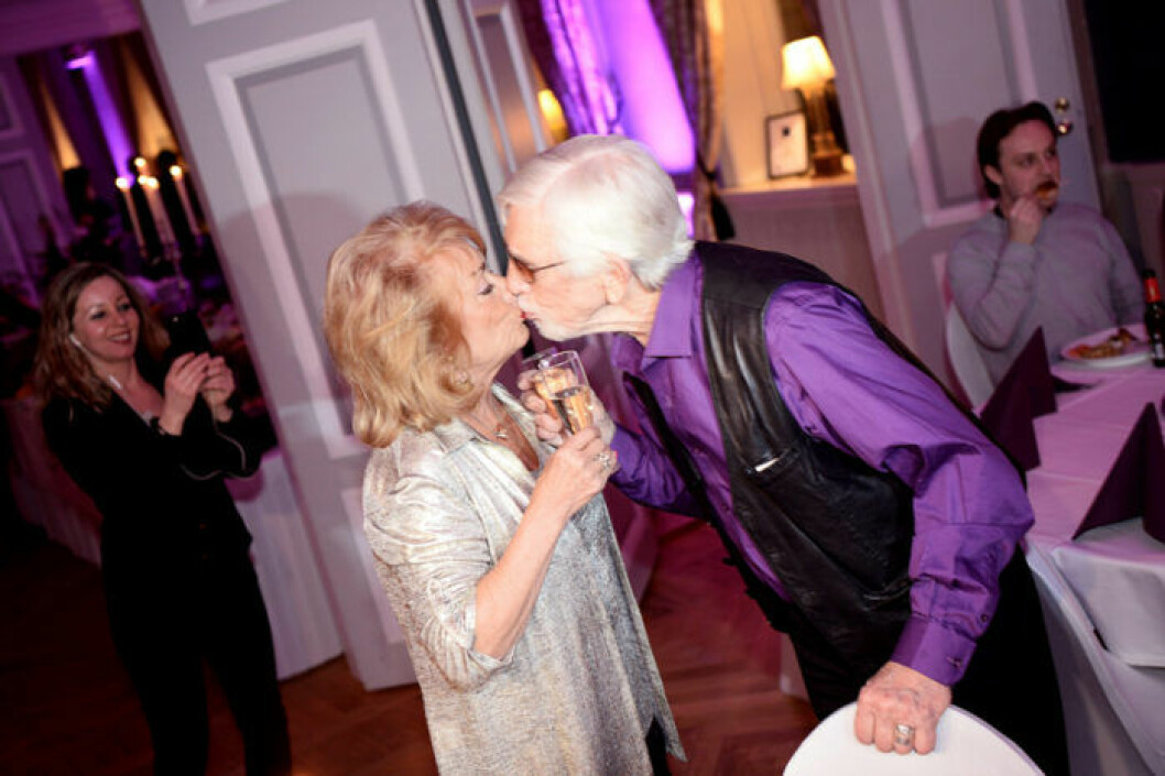 Owe Thörnqvist och Berit Gullberg i samband med Melodifestivalen 2017. Bild: IBL Bildbyrån