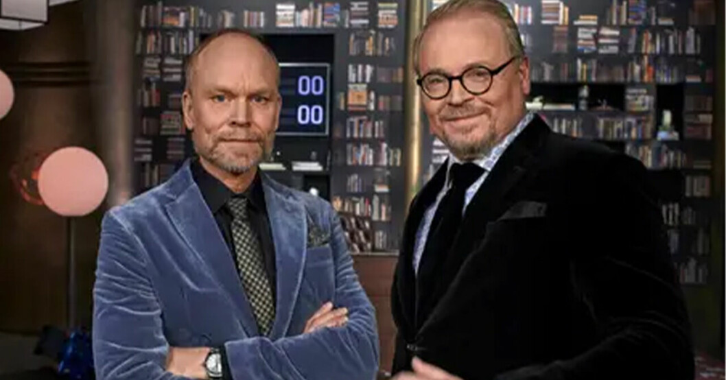 Kristian Luuk och Fredrik Lindström som är programledare för På spåret.