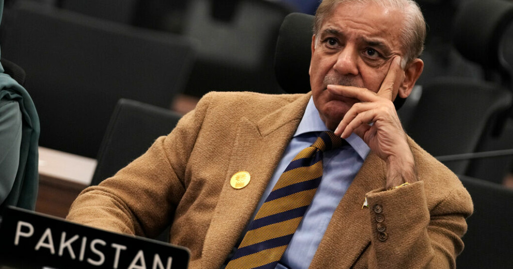 Pakistans premiärminister Shehbaz Sharif uppmanar till protester efter koranbränningen i Stockholm i juni. Arkivbild. Expert: Pakistans ilska har politiska skäl
