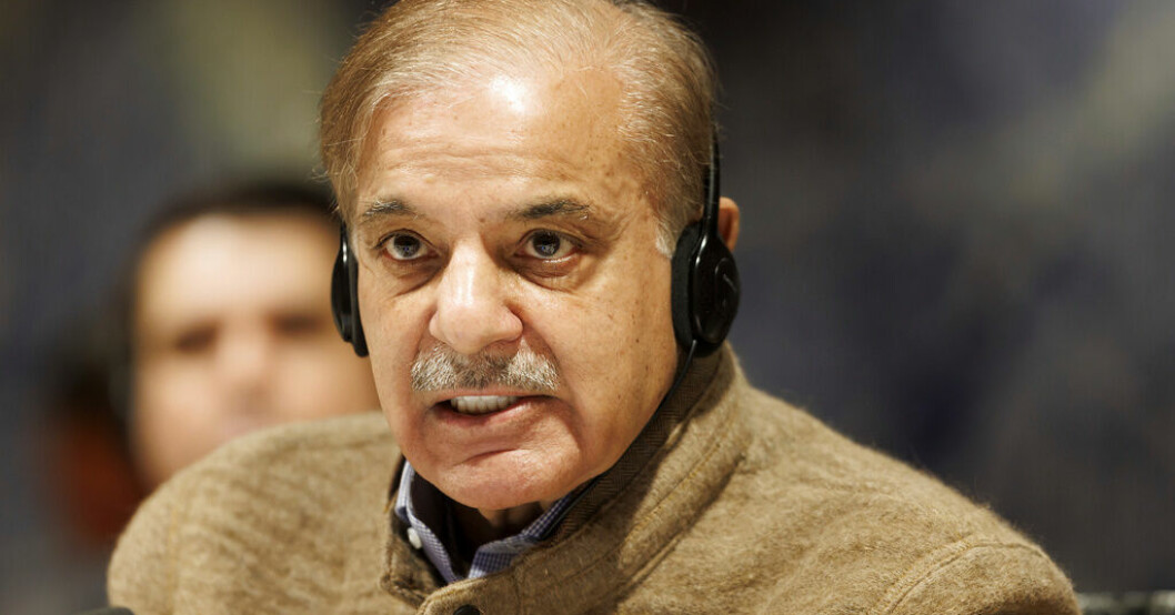 Pakistans premiärminister Shehbaz Sharif. Arkivbild. Pakistans premiärminister: Bränningen "äcklig"