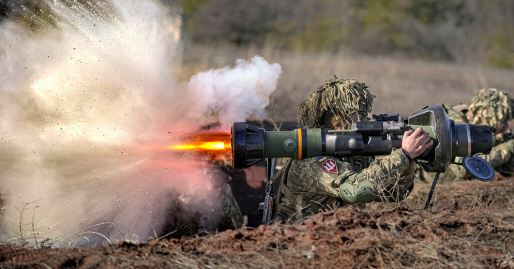 Pansarvärnssystemet Nlaw används bland annat av Ukrainas försvarsmakt i striderna mot ryska styrkor som invaderat landet. Arkivbild Saab-aktien lyfter på finländsk order