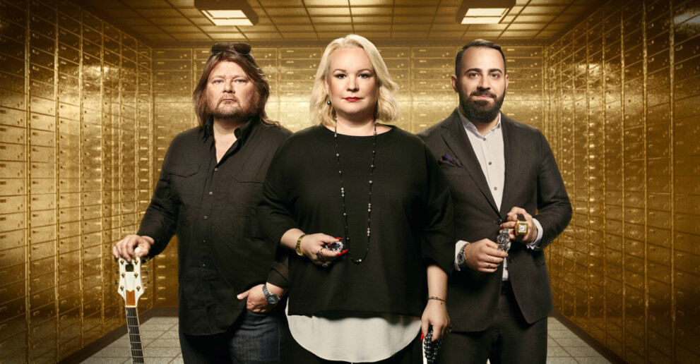 Juha Marjanemi, Sophia "Sia" Åkerlund och Yunus Celik, experter och värderare i Pantbanken på TV3.