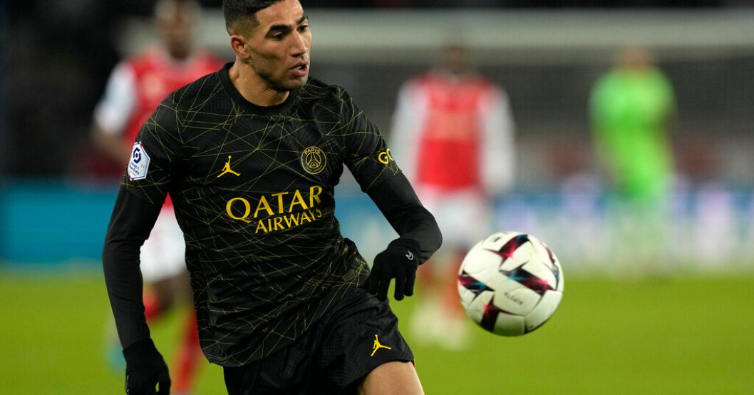 Paris Saint-Germains Achraf Hakimi. Arkivbild. PSG-stjärna åtalas för våldtäkt – nekar