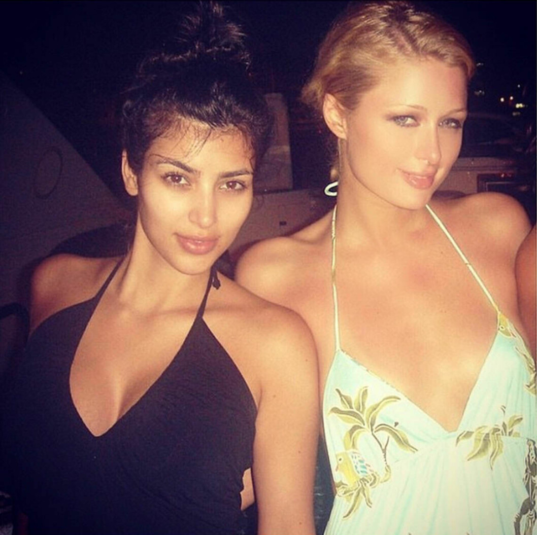 Kim Kardashian med dåvarande bästisen Paris Hilton. Foto: All Over Press Celebrity social network pictures